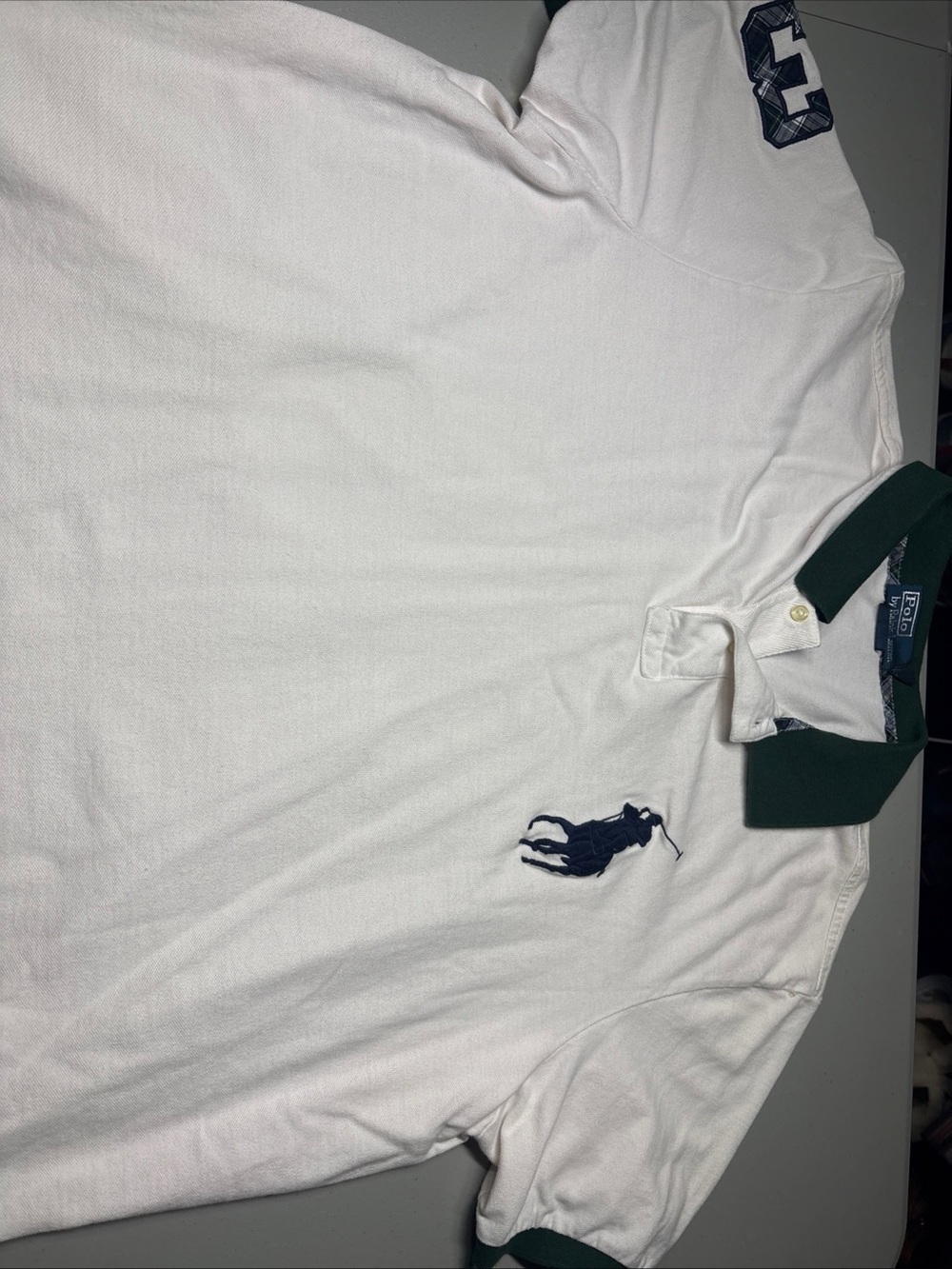 Polo Ralph Lauren Men's White Big Pony #3 Polo Shirt Men’s Sz XXL Custom Fit